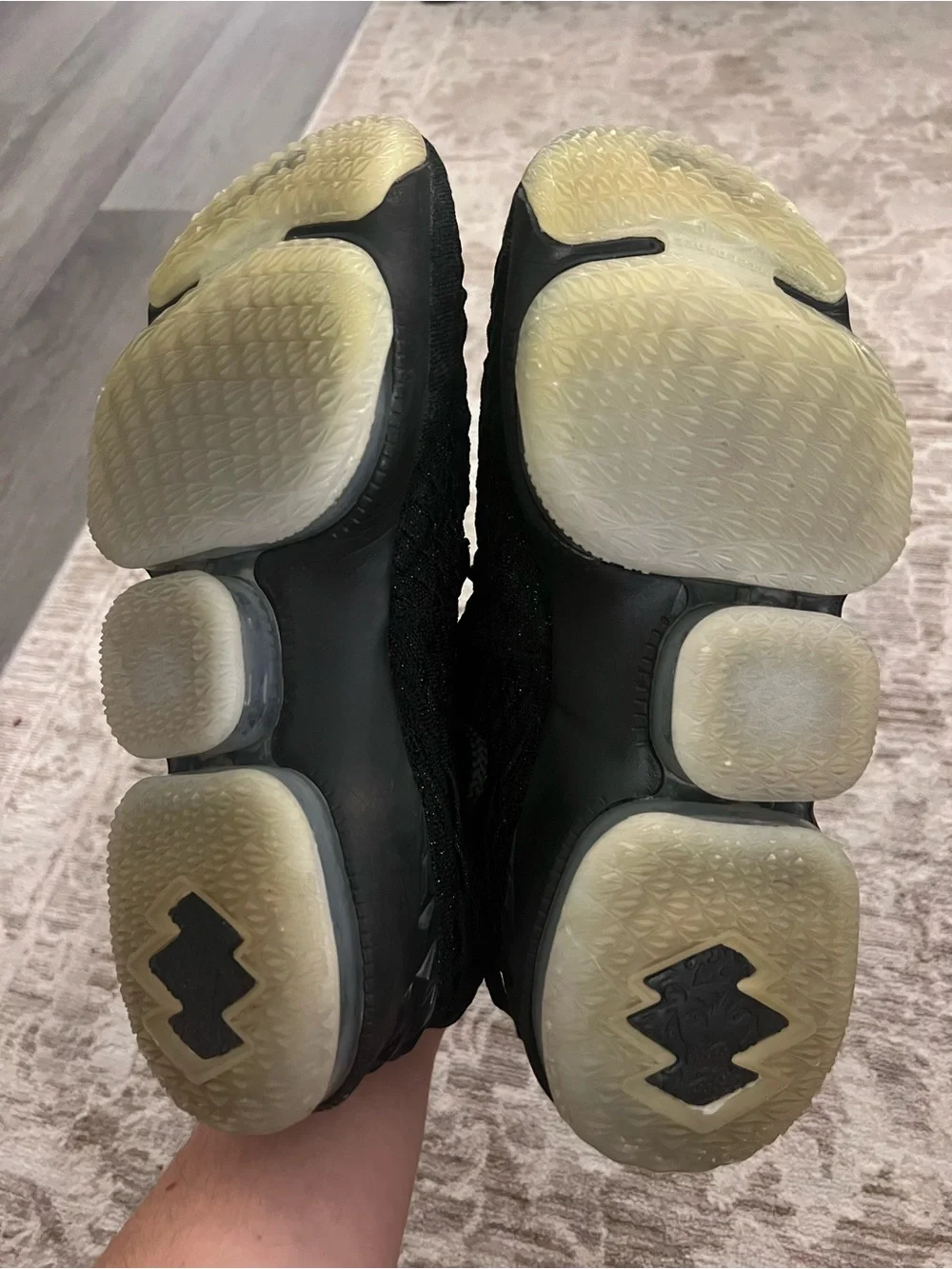 Kids Black Knit Athletic Sneakers with Gold Logo Accent